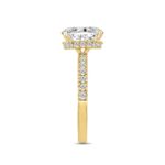 LADIES RING 2 1/2CT ROUND/OVAL DIAMOND 14K YELLOW GOLD (CENTER STONE OVAL DIAMOND 2CT ) - Image 3