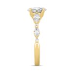 14K YELLOW GOLD 2 1/2CT ROUND/OVAL/MARQUISE DIAMOND LADIES RING (CENTER STONE OVAL DIAMOND 2CT) - Image 3