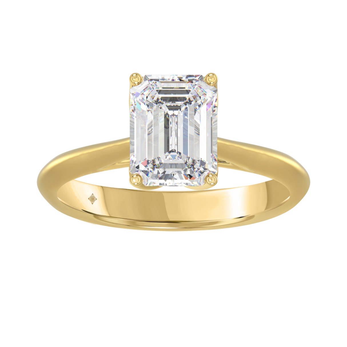 LADIES SOLITAIRE RING 2 1/2CT EMERALD DIAMOND 14K YELLOW GOLD (CENTER STONE EMERALD DIAMOND 2 1/2CT) 1 LADIES SOLITAIRE RING 2 1/2CT EMERALD DIAMOND 14K YELLOW GOLD (CENTER STONE EMERALD DIAMOND 2 1/2CT) - Image 1