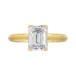 LADIES SOLITAIRE RING 2 1/2CT EMERALD DIAMOND 14K YELLOW GOLD (CENTER STONE EMERALD DIAMOND 2 1/2CT) - Image 5