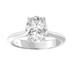 LADIES SOLITAIRE RING 2 1/2CT OVAL DIAMOND 14K WHITE GOLD