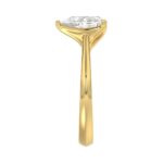 LADIES SOLITAIRE RING 2 1/2CT PEAR DIAMOND 14K YELLOW GOLD - Image 4