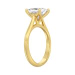LADIES SOLITAIRE RING 2 1/2CT PRINCESS DIAMOND 14K YELLOW GOLD - Image 3