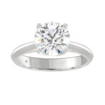 LADIES SOLITAIRE RING 2 1/2CT ROUND DIAMOND 14K WHITE GOLD