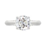 LADIES SOLITAIRE RING 2 1/2CT ROUND DIAMOND 14K WHITE GOLD - Image 5