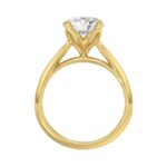 LADIES SOLITAIRE RING 2 1/2CT ROUND DIAMOND 14K YELLOW GOLD - Image 2