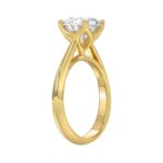 LADIES SOLITAIRE RING 2 1/2CT ROUND DIAMOND 14K YELLOW GOLD - Image 3