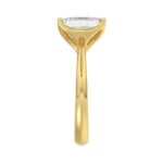 LADIES SOLITAIRE RING 4CT EMERALD DIAMOND 14K YELLOW GOLD - Image 4