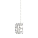 LADIES SOLITAIRE PENDANT WITH CHAIN 4CT ROUND DIAMOND 14K WHITE GOLD - Image 2