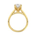 LADIES SOLITAIRE RING 4CT PEAR DIAMOND 14K YELLOW GOLD - Image 2