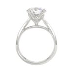 LADIES SOLITAIRE RING 4CT ROUND DIAMOND 14K WHITE GOLD - Image 2