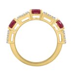 LADIES BAND 1CT ROUND/BAGUETTE/OVAL DIAMOND 14K YELLOW GOLD (CENTER STONE OVAL DIAMOND 2CT ) - Image 2