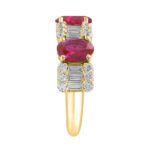 LADIES BAND 1CT ROUND/BAGUETTE/OVAL DIAMOND 14K YELLOW GOLD (CENTER STONE OVAL DIAMOND 2CT ) - Image 3