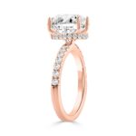 14K ROSE GOLD 1/2CT ROUND/PEAR DIAMOND LADIES RING (CENTER STONE PEAR DIAMOND 2CT) - Image 2