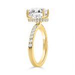 14K YELLOW GOLD 1/2CT ROUND/PEAR DIAMOND LADIES RING (CENTER STONE PEAR DIAMOND 2CT) - Image 2