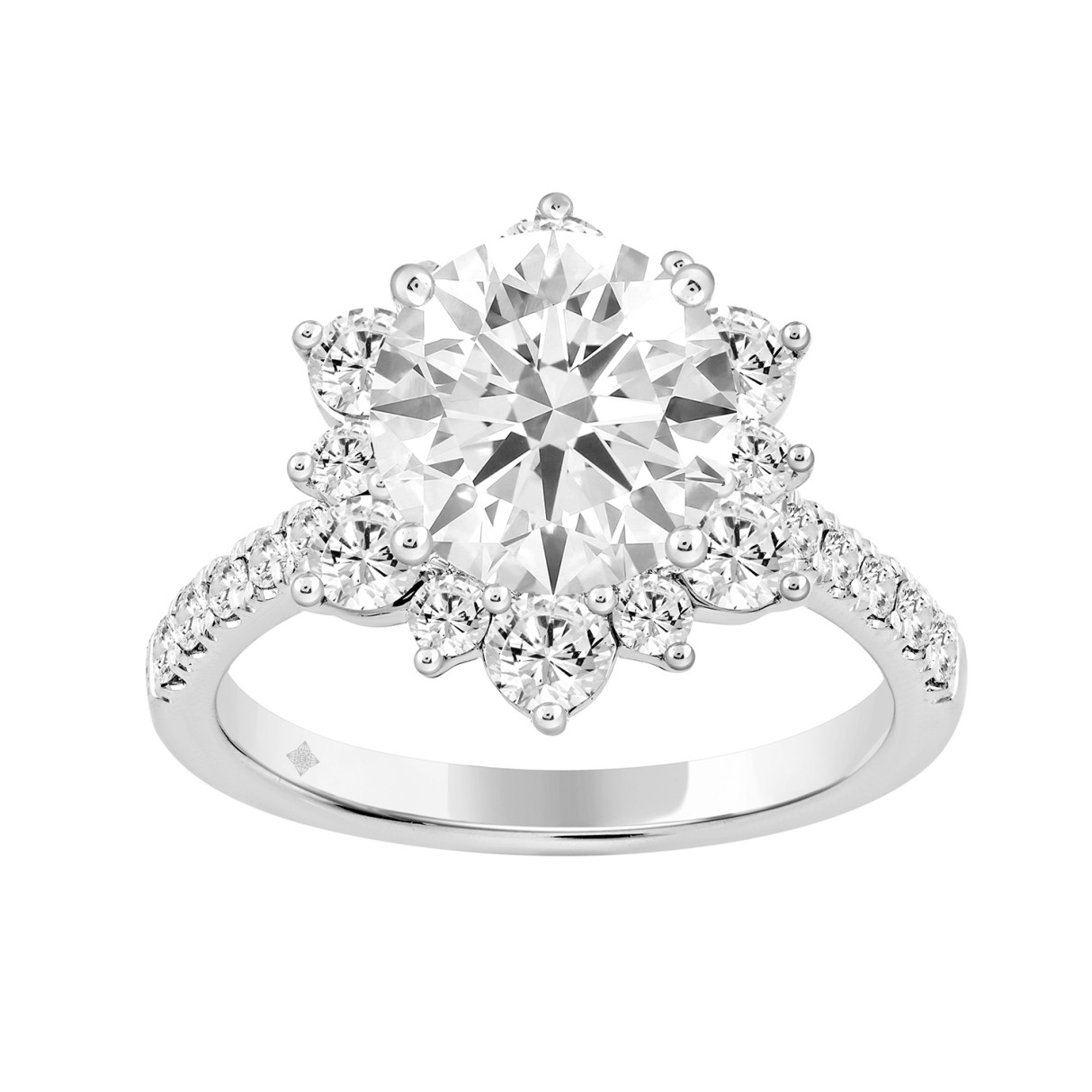14K WHITE GOLD 1.00CT ROUND DIAMOND LADIES RING (CENTER STONE ROUND DIAMOND 2CT) 1 14K WHITE GOLD 1.00CT ROUND DIAMOND LADIES RING (CENTER STONE ROUND DIAMOND 2CT) - Image 1