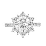 14K WHITE GOLD 1.00CT ROUND DIAMOND LADIES RING (CENTER STONE ROUND DIAMOND 2CT) - Image 3