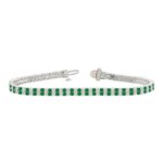 LADIES BRACELET 3CT ROUND/EMERALD DIAMOND 14K WHITE GOLD (CENTER STONE ROUND/EMERALD DIAMOND 2 3/4CT )