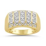 MEN'S RING ROUND DIAMOND 10K YELLOW GOLD