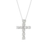 LADIES PENDANT WITH CHAIN  1 1/4CT PEAR DIAMOND 14K WHITE GOLD - Image 3