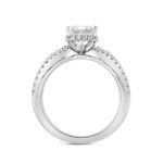 LADIES RING 2.50CT ROUND/BAGUETTE/EMERALD DIAMOND 14K WHITE GOLD (CENTER STONE EMERALD DIAMOND 2.00CT) - Image 2