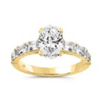 LADIES RING 3.00CT OVAL/BAGUETTE/EMERALD DIAMOND 14K YELLOW GOLD (CENTER STONE OVAL DIAMOND 2.00CT)
