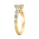 LADIES RING 3.00CT OVAL/BAGUETTE/EMERALD DIAMOND 14K YELLOW GOLD (CENTER STONE OVAL DIAMOND 2.00CT) - Image 2