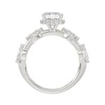 LADIES RING 3.50CT ROUND/MARQUISE/EMERALD DIAMOND 14K WHITE GOLD (CENTER STONE EMERALD DIAMOND 3.00CT) - Image 2