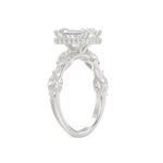 LADIES RING 3.50CT ROUND/MARQUISE/EMERALD DIAMOND 14K WHITE GOLD (CENTER STONE EMERALD DIAMOND 3.00CT) - Image 3