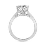 LADIES RING 2 1/2CT ROUND/BAGUETTE DIAMOND 14K WHITE GOLD (CENTER STONE ROUND DIAMOND 2CT ) - Image 2