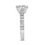 LADIES RING 2 1/2CT ROUND/BAGUETTE DIAMOND 14K WHITE GOLD (CENTER STONE ROUND DIAMOND 2CT ) - Image 3