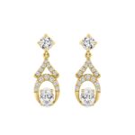 14K YELLOW GOLD 1.00CT ROUND/OVAL DIAMOND LADIES EARRING