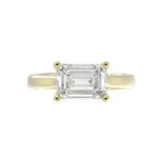 LADIES RING 3.25CT ROUND/EMERALD DIAMOND 14K YELLOW GOLD (CENTER STONE EMERALD DIAMOND 3.00CT) - Image 5