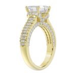 LADIES RING 3CT ROUND/EMERALD/BAGUETTE DIAMOND 14K YELLOW GOLD (CENTER STONE EMERALD DIAMOND 2.00CT) - Image 3