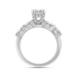LADIES RING 3.25CT ROUND/EMERALD DIAMOND 14K WHITE GOLD (CENTER STONE EMERALD DIAMOND 2.00CT) - Image 2