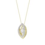 LADIES DANCING DIAMOND PENDANT WITH CHAIN 3/4CT ROUND/PEAR DIAMOND 14K YELLOW GOLD (CENTER STONE PEAR DIAMOND 1/2CT) - Image 3