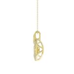 LADIES DANCING DIAMOND PENDANT WITH CHAIN 1/2CT ROUND DIAMOND 14K YELLOW GOLD (CENTER STONE ROUND DIAMOND 1/3CT) - Image 2