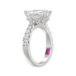 LADIES RING 3.33CT ROUND/CUSHION/BAGUETTE DIAMOND WHITE PLATINUM (CENTER STONE CUSHION DIAMOND 2CT) - Image 3