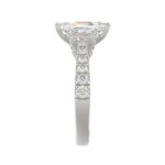 LADIES RING 3.33CT ROUND/CUSHION/BAGUETTE DIAMOND WHITE PLATINUM (CENTER STONE CUSHION DIAMOND 2CT) - Image 5