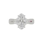 LADIES RING 3.00CT ROUND/OVAL/HALF MOON/BAGUETTE DIAMOND WHITE PLATINUM (CENTER STONE OVAL DIAMOND 2CT) - Image 4