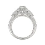 LADIES RING 3.50CT ROUND DIAMOND PEAR/CUSHION/BAGUETTE DIAMOND WHITE PLATINUM (CENTER STONE CUSHION DIAMOND 2CT) - Image 3