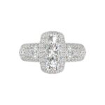LADIES RING 3.50CT ROUND DIAMOND PEAR/CUSHION/BAGUETTE DIAMOND WHITE PLATINUM (CENTER STONE CUSHION DIAMOND 2CT) - Image 5