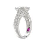 LADIES RING 2.75CT ROUND/PEAR/BAGUETTE DIAMOND WHITE PLATINUM (CENTER STONE PEAR DIAMOND 2CT) - Image 2