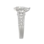 LADIES RING 2.75CT ROUND/PEAR/BAGUETTE DIAMOND WHITE PLATINUM (CENTER STONE PEAR DIAMOND 2CT) - Image 4
