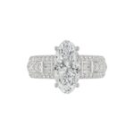 LADIES RING 4.00CT ROUND/OVAL/BAGUETTE DIAMOND WHITE PLATINUM (CENTER STONE OVAL DIAMOND 3CT) - Image 5