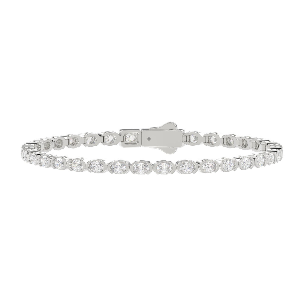LADIES BRACELET 5.00CT OVAL DIAMOND 14K WHITE GOLD 1 LADIES BRACELET 5.00CT OVAL DIAMOND 14K WHITE GOLD - Image 1