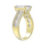 14K WHITE GOLD 1 1/4CT ROUND/BAGUETTE/RADIANT DIAMOND LADIES RING (CENTER STONE RADIANT DIAMOND 4CT) - Image 3