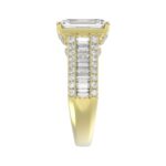 14K WHITE GOLD 1 1/4CT ROUND/BAGUETTE/RADIANT DIAMOND LADIES RING (CENTER STONE RADIANT DIAMOND 4CT) - Image 4