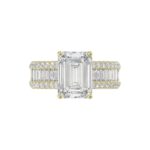 14K WHITE GOLD 1 1/4CT ROUND/BAGUETTE/RADIANT DIAMOND LADIES RING (CENTER STONE RADIANT DIAMOND 4CT) - Image 5