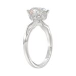 14K WHITE GOLD 3 5/8CT ROUND DIAMOND LADIES BRIDAL SET (CENTER STONE ROUND DIAMOND 2CT) - Image 3